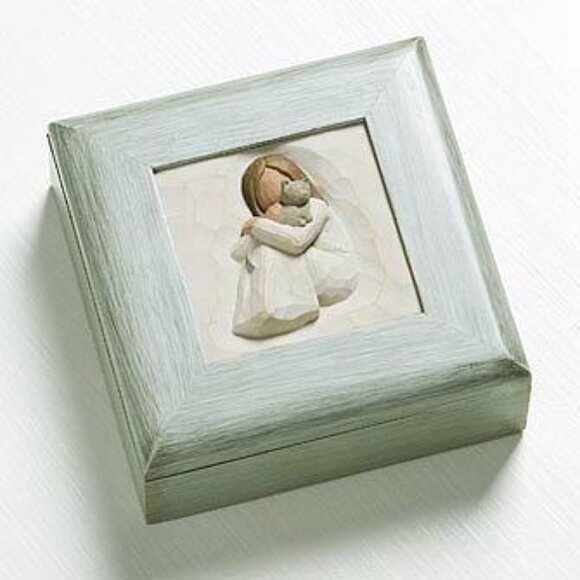 WILLOW TREE Comfort Memory Box 2005 Wood Resin Hinged Love Forever Healing - Picture 1 of 16